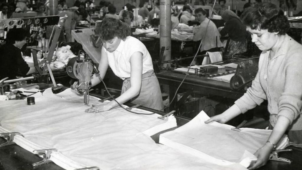 Archive image of workers at the Double Two factory
