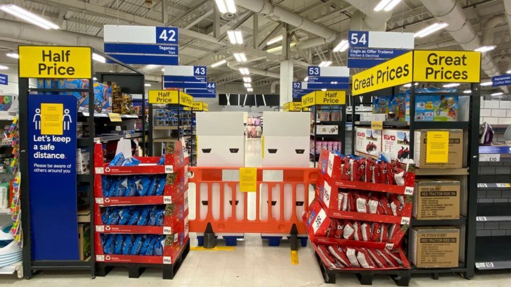 Wales Lockdown Supermarkets Covering Up Non Essential Items c News