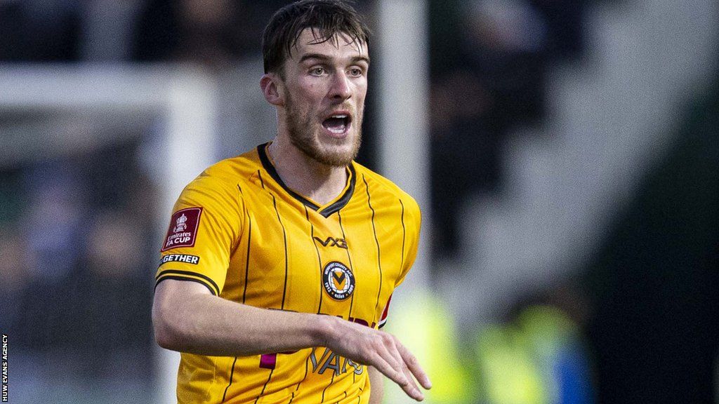 Ryan Delaney in action for Newport County