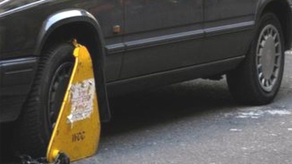 Wheel clamped