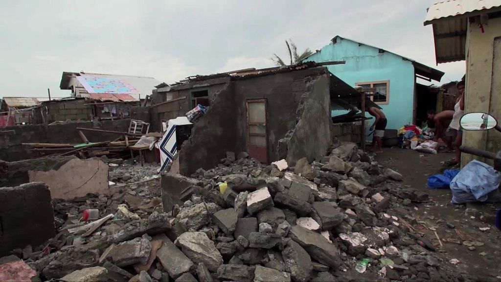 Rubble of destroyed home in Aparri, Philippines