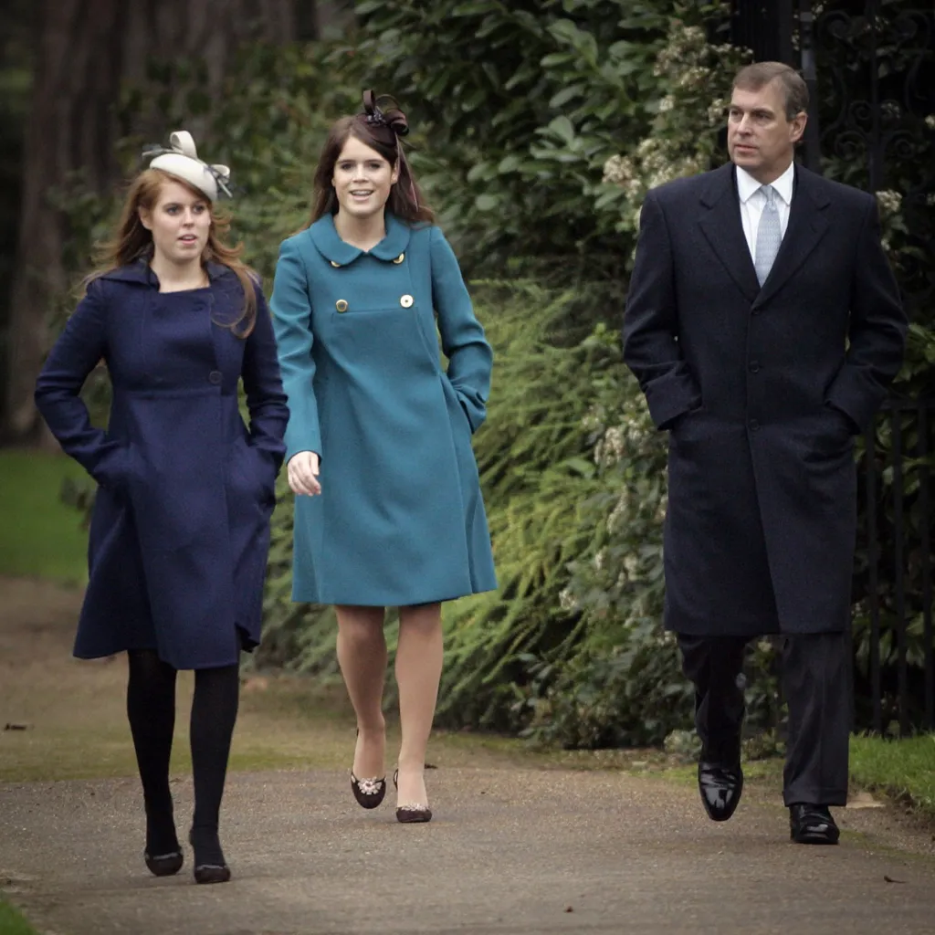The Duke Of York, Princess Beatrice & Princess Eugenie Attend The Christmas Day Service At Sandringham Church, 2006