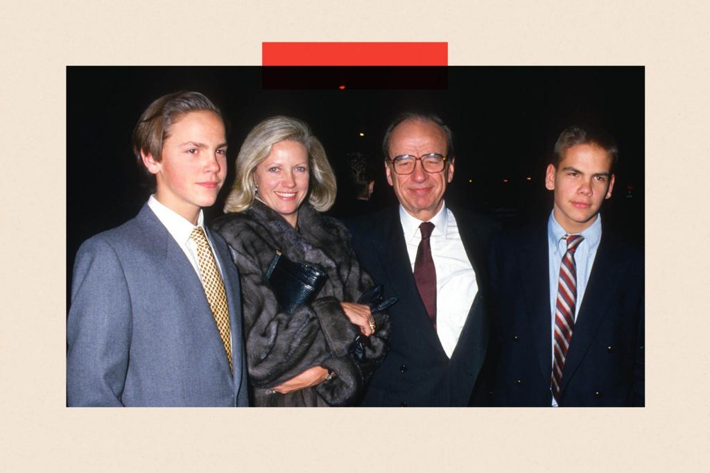 (L-R) James Murdoch, Anna Murdoch, Rupert Murdoch and Lachlan Murdoch from 1987
