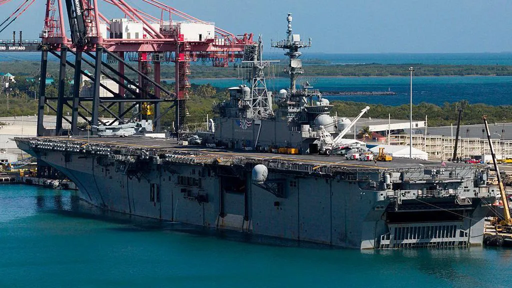 The USS Iwo Jima, seen docked in Puerto Rico in January