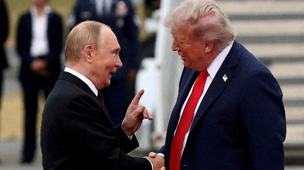 Putin and Trump in file pic at Anchorage talks in August 2025