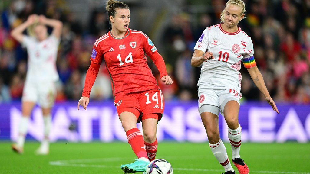 Wales' Hayley Ladd and Denmark's Pernille Harder