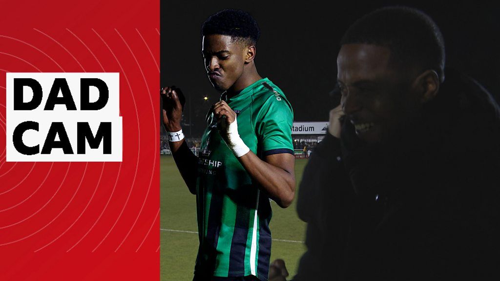 FA Cup 2023: Kevin Lisbie reacts to son Kyrell scoring penalty for Cray Valley Paper Mills against Charlton