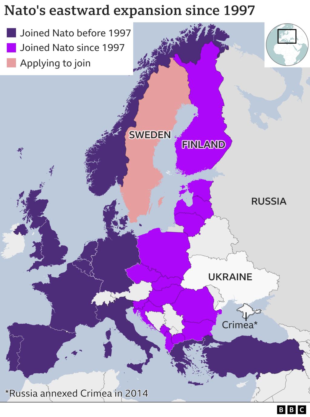 Map showing Nato expansion