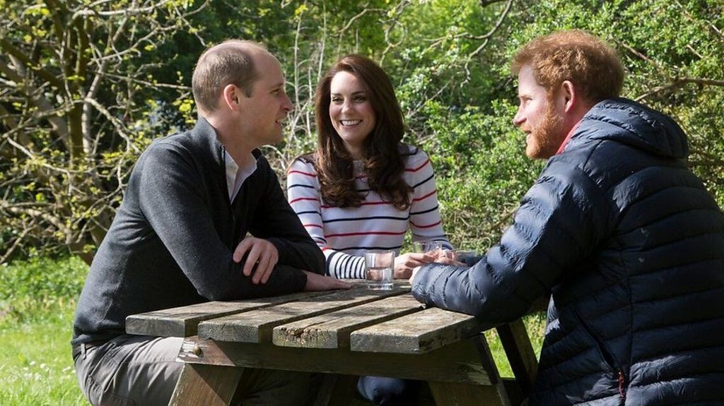 Prince William, the Duchess of Cambridge and Prince Harry.