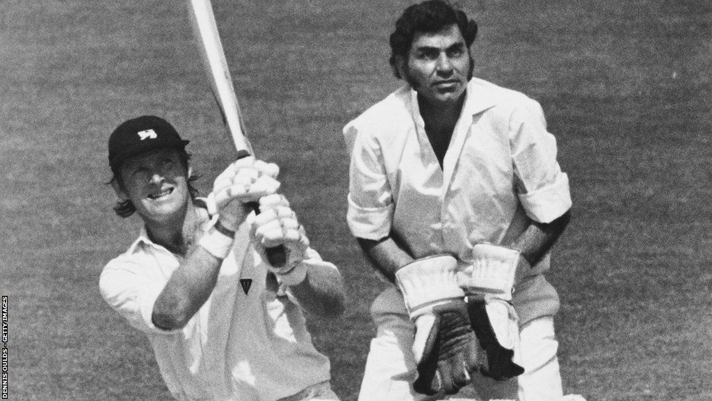 Dennis Amiss hit 137 in England's first World Cup tie against Farokh Engineer and India at Lord's in 1975
