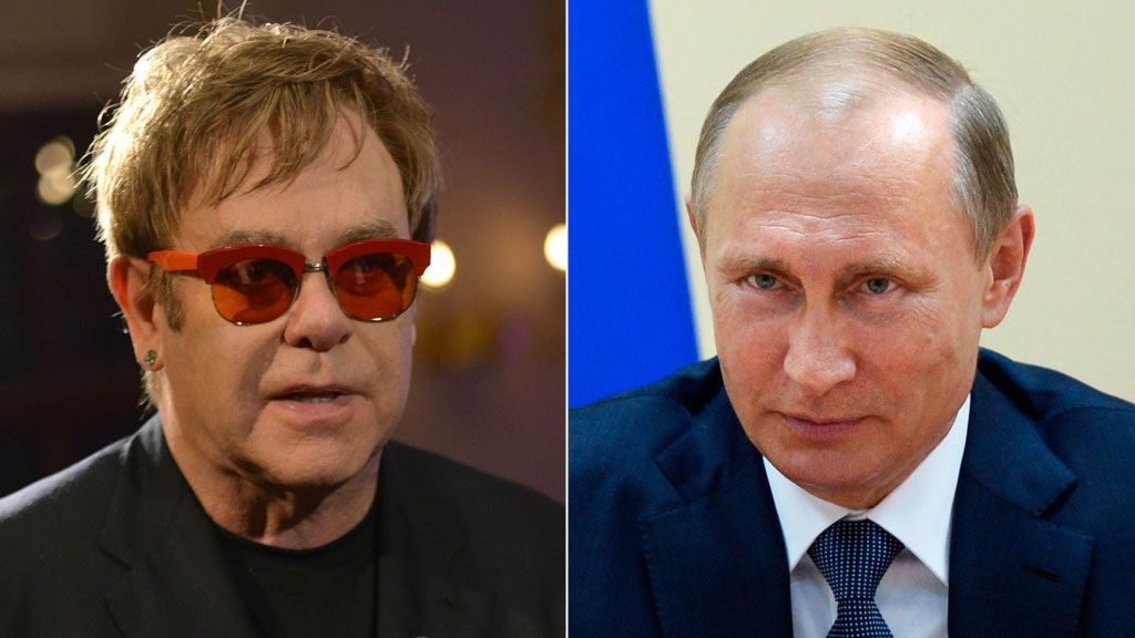 Sir Elton John and Russian President Vladimir Putin