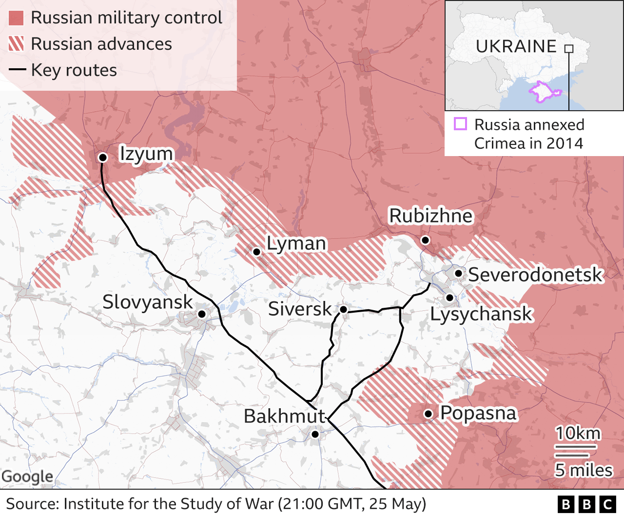 Map of Luhansk