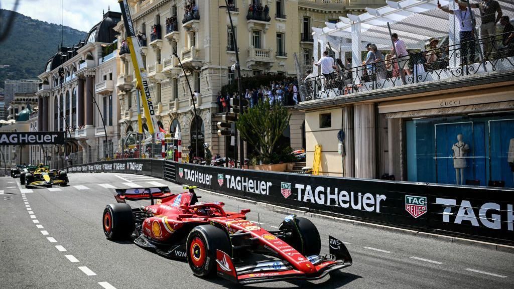 Charles Leclerc's Ferrari at the Monaco GP