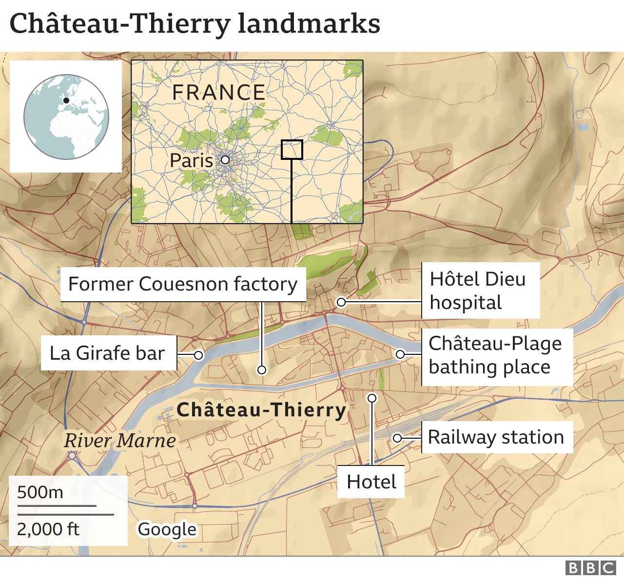 Landmarks in Chateau-Thierry
