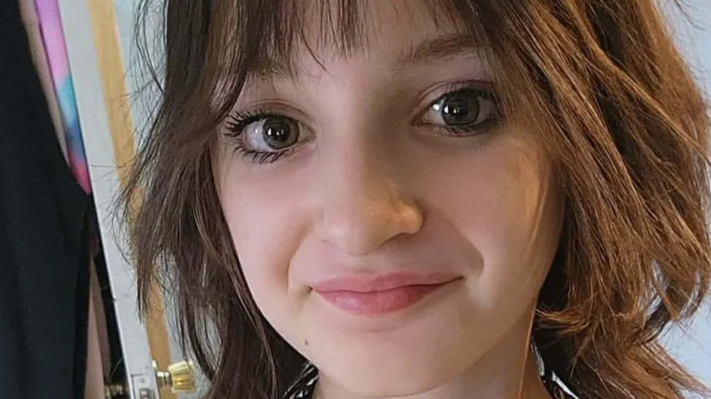 close-up of 12-year-old girl Kylie Smith, smiling