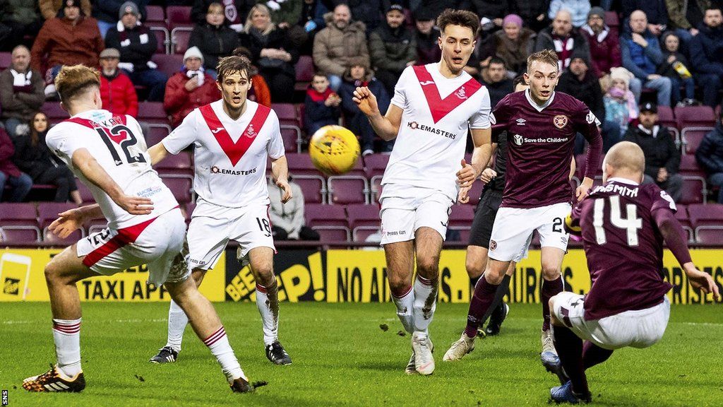 Steven Naismith scores for Hearts against Airdrieonians