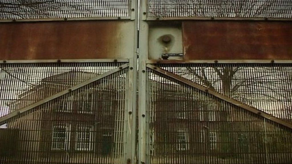 Metal gates at Medomsley detention centre