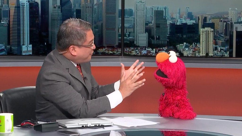 BBC's Rico Hizon interviews Sesame Street's Elmo