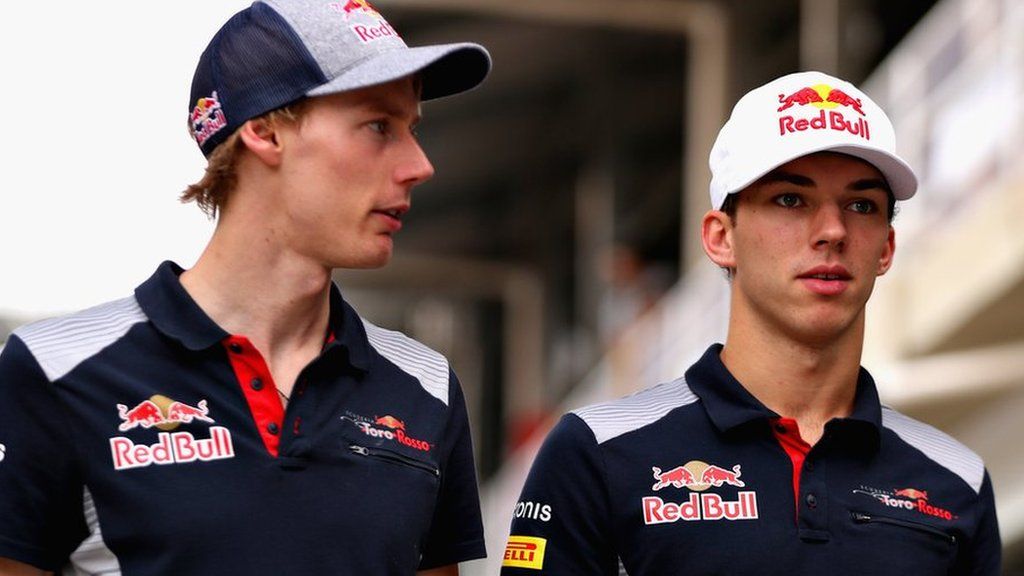 Brendon Hartley and Pierre Gasly of Torro Rosso