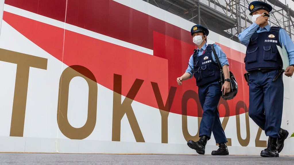Police patrolling in Tokyo