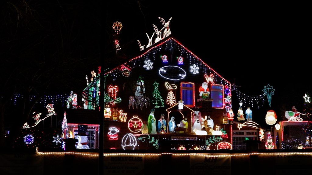 Christmas lights on a house in Bristol