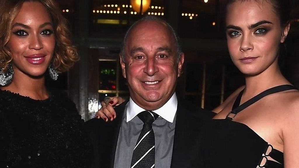Sir Philip Green with Beyonce and Cara Delevingne