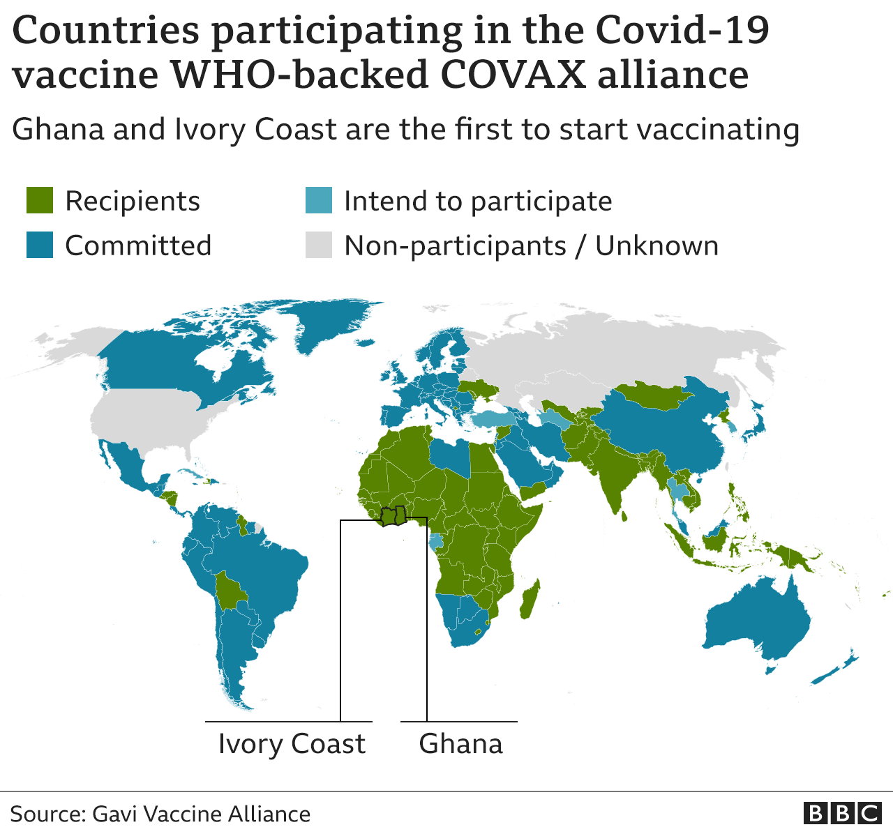 Covax world map