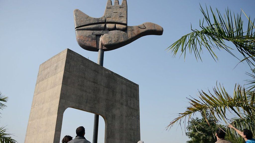 Open Hand Monument at the Capitol Complex in Chandigarh