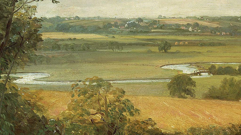 Detail of The River Stour and Dedham Village by John Constable