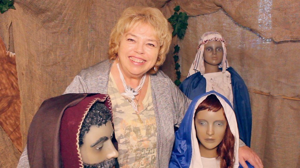 Life-size mannequin nativity scene