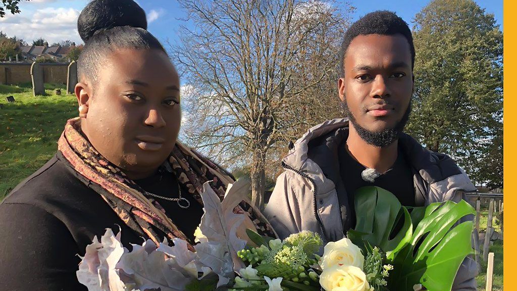 Tosin and Ndu with flowers