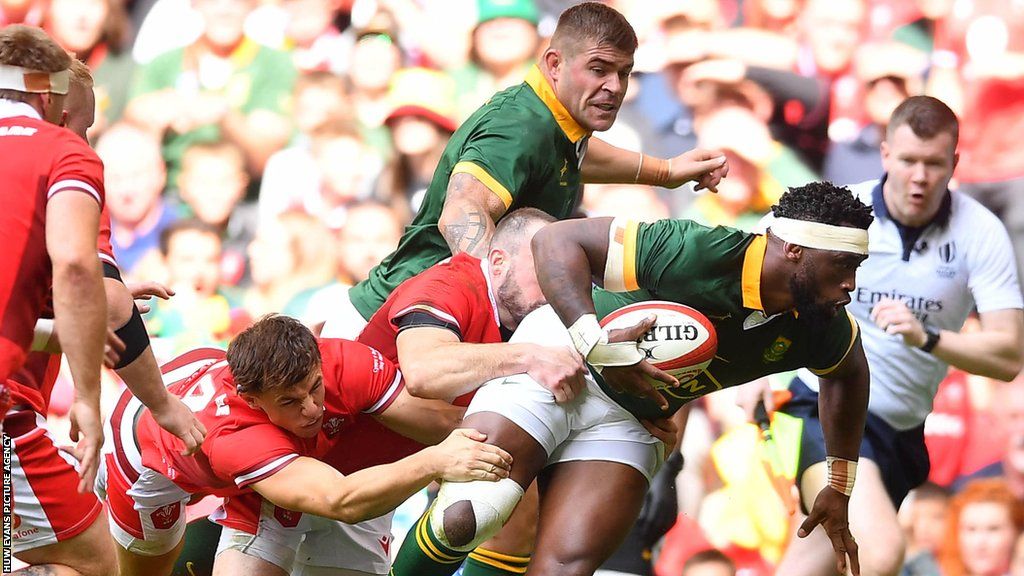 World Cup-winning captain Siya Kolisi in action against Wales in August 2023