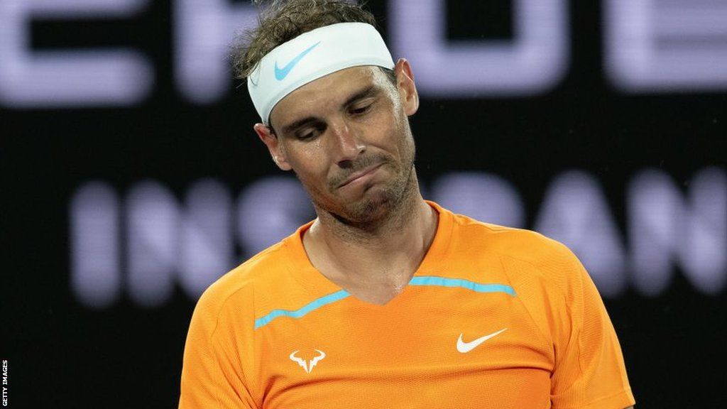 Rafael Nadal looks dejected