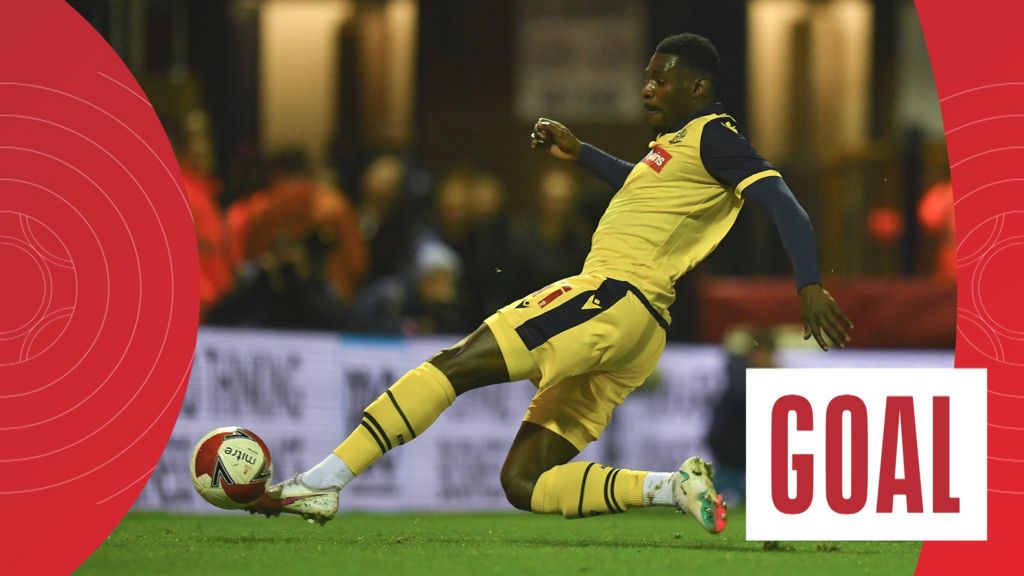FA Cup Stockport County v Bolton Wanderers Amadou Bakayoko extends