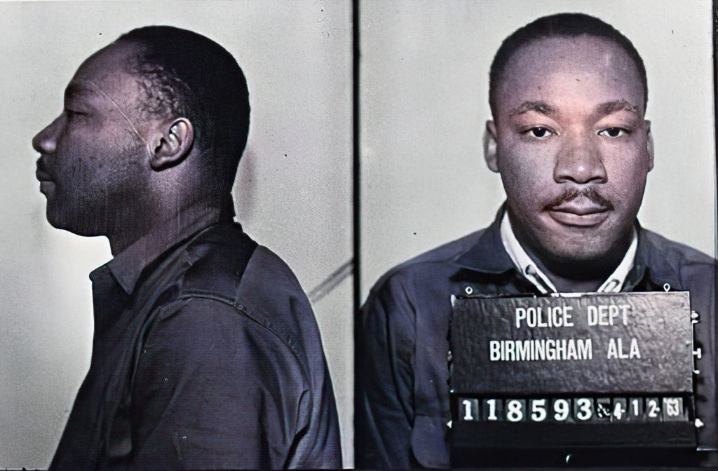 A mug-shot of Dr Martin Luther King