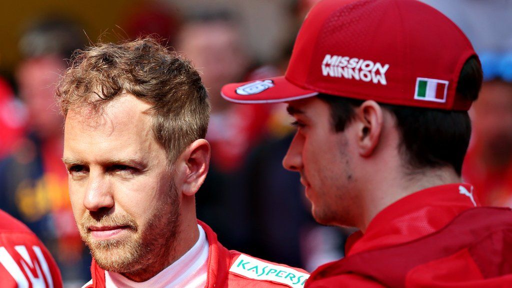 Ferrari's Charles Leclerc and Sebastian Vettel