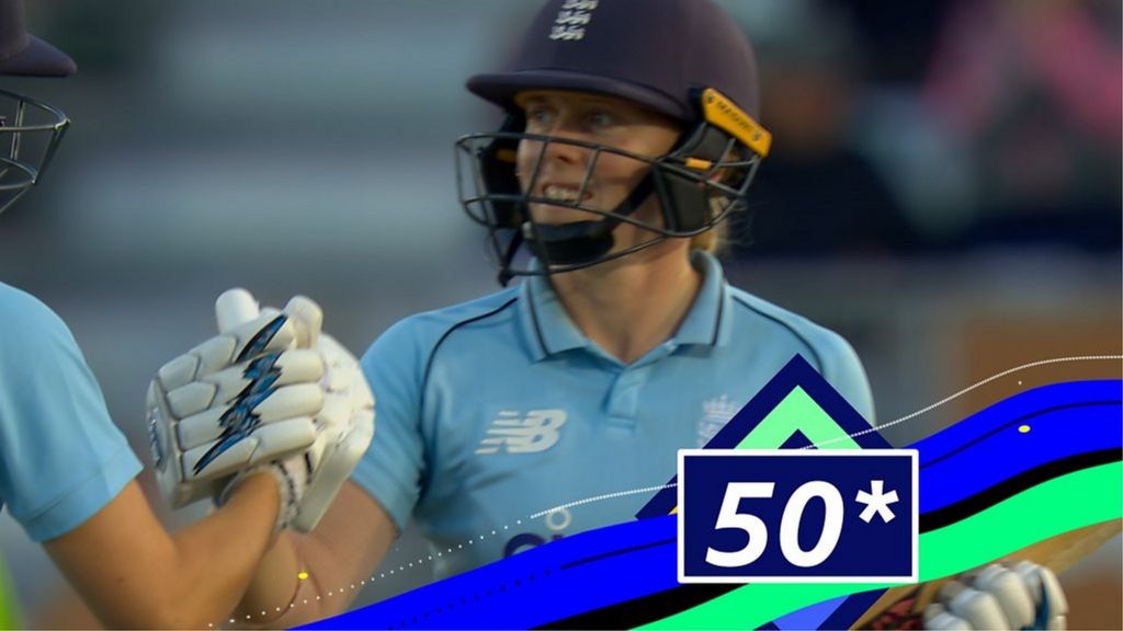 England v New Zealand ODI: Heather Knight brings up half-century with boundary