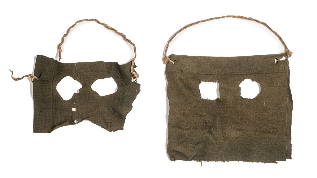 Masks used by the Stratton brothers, first convictions on fingerprint evidence, 1905