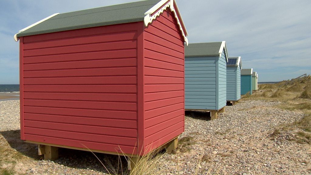 Beach huts in Findhorn
