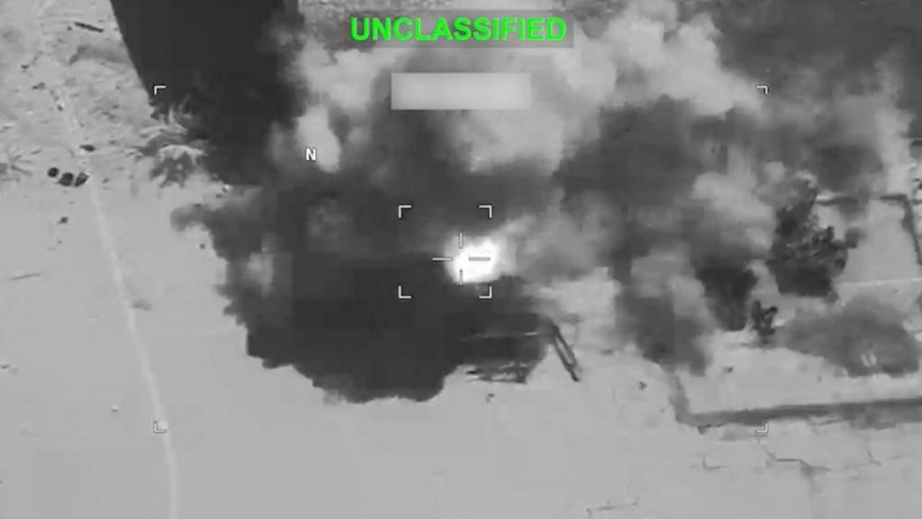 Explosion at an unknown location, during what U.S. Central Command says are strikes on Iran