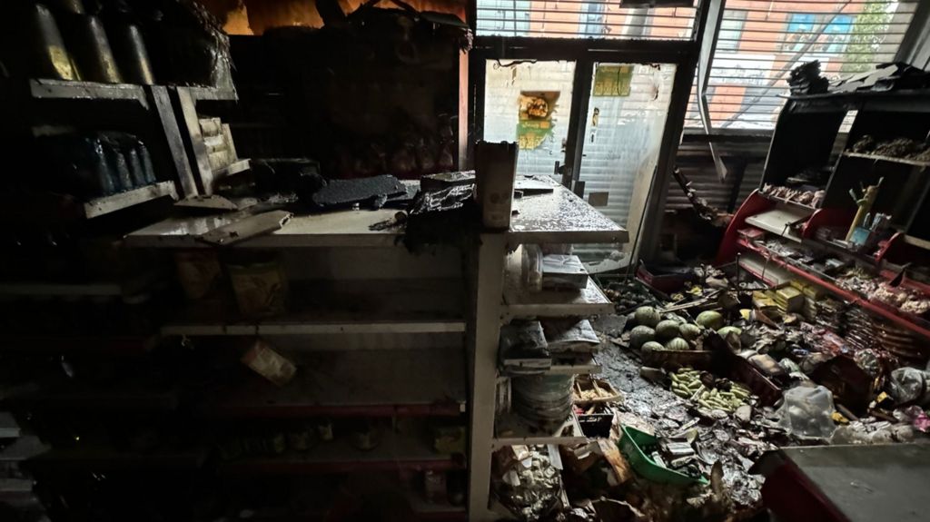 Supermarket damaged in the Donegall Road area of south Belfast