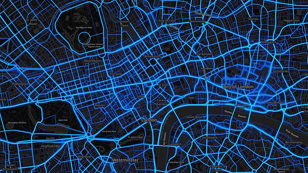 London - cycling routes (by Strava users 2015)