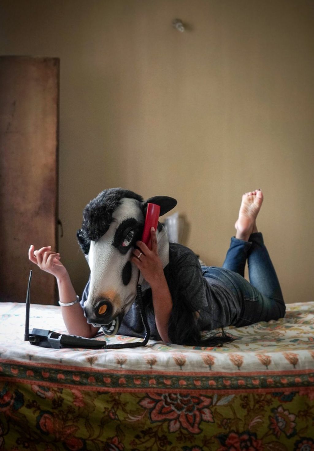 Why are Indian women wearing cow masks?