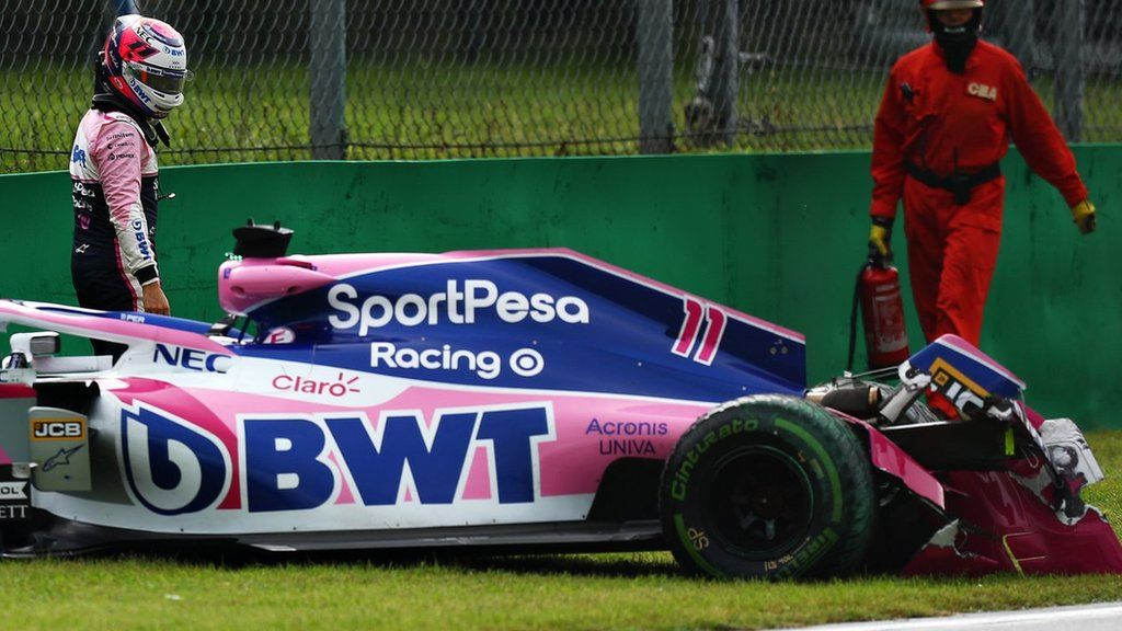 Sergio Perez after practice crash