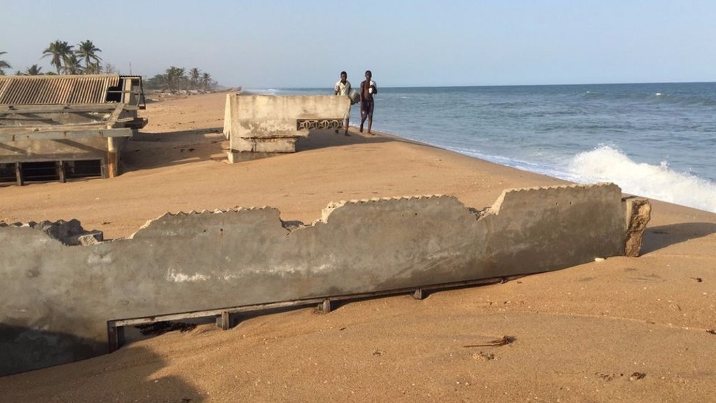 Ghanas Coastal Erosion The Village Buried In Sand Bbc News