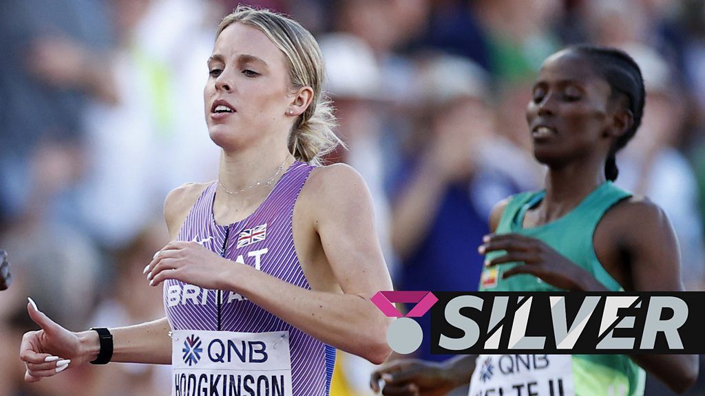 World Athletics Championships: GB's Keely Hodgkinson narrowly misses out on gold in dramatic 800m