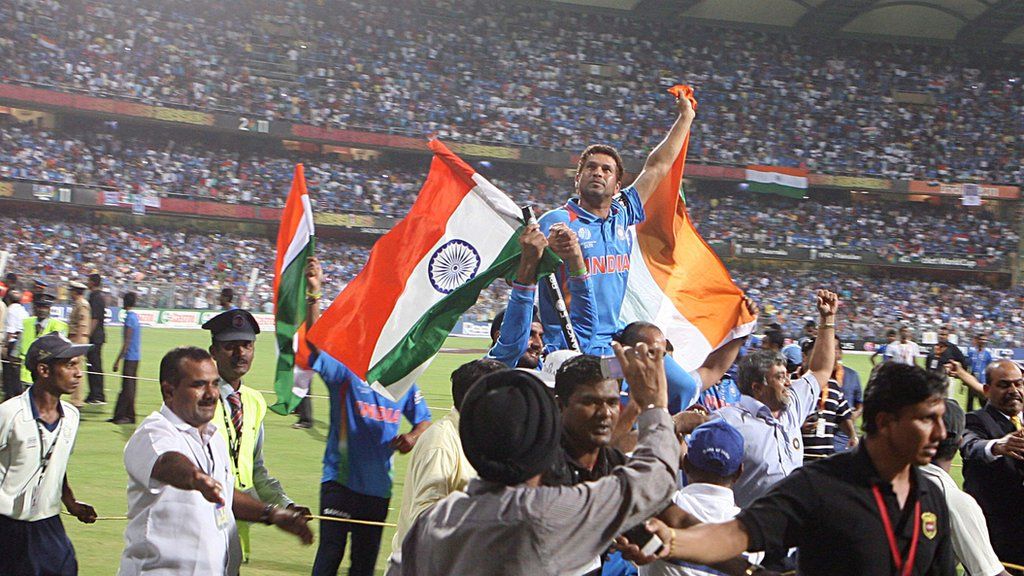 Sachin Tendulkar after 2011 World Cup win