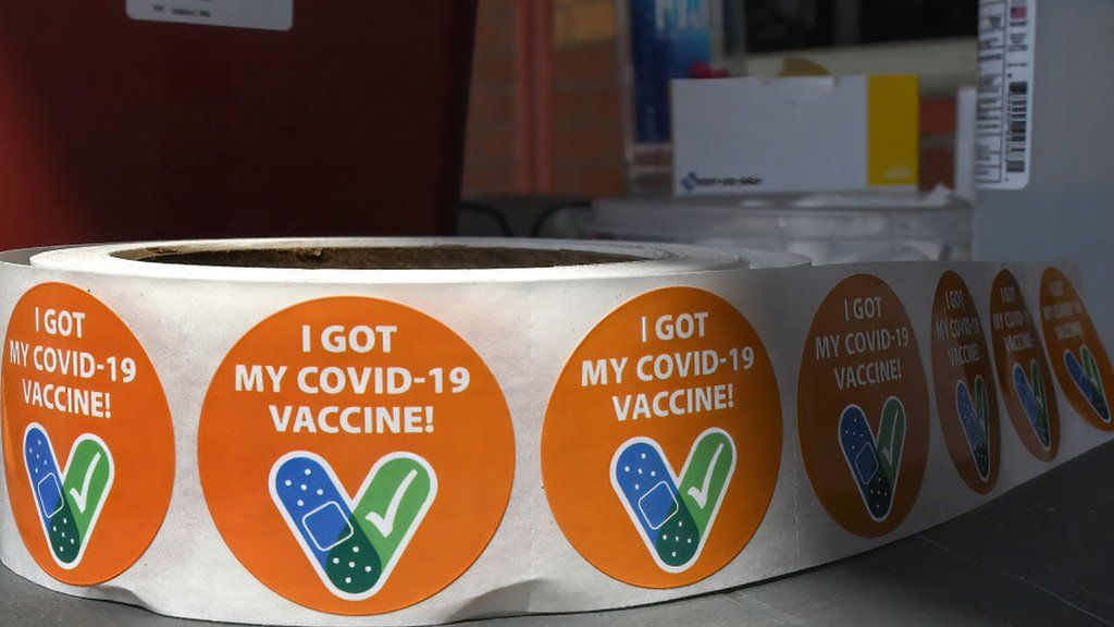 Stickers saying I got vaccine
