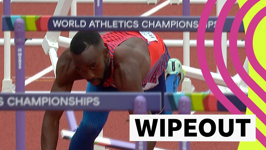 World Athletics Championships: Daniel Roberts crashes out of 110m hurdles heat