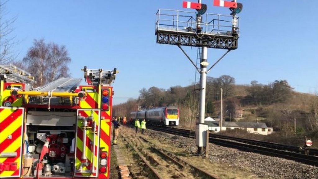Eighty evacuated over train fire reports BBC News
